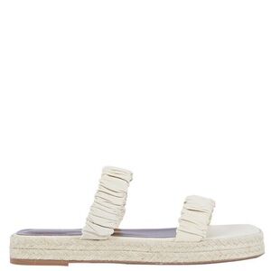 STAUD Maya Ruched Leather Espadrille Platform Sandals size 36 made in Portugal